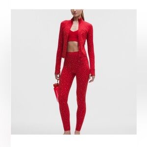 NWT lululemon Align No Line Pant 25"  SIZE 6 Heart Scatter Dot print Oxford red